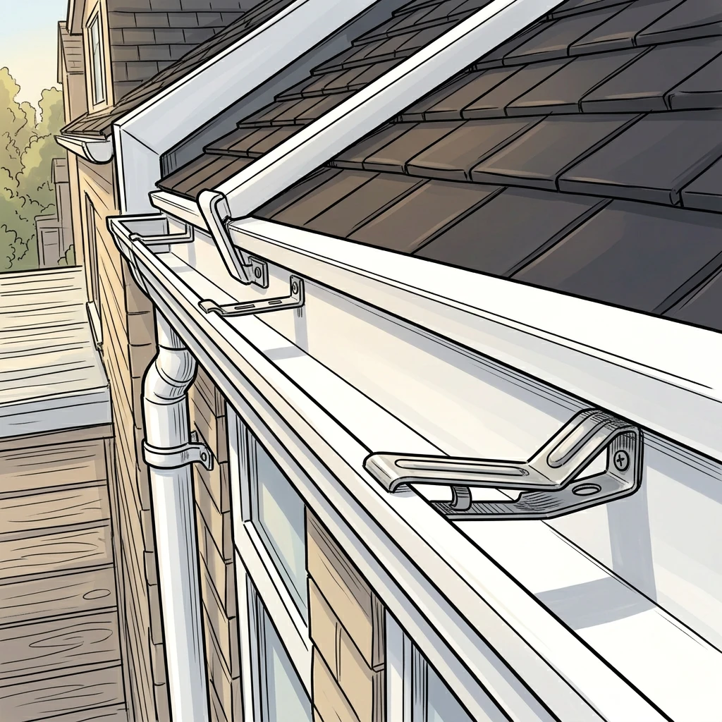 Gutter cleaning after illustration